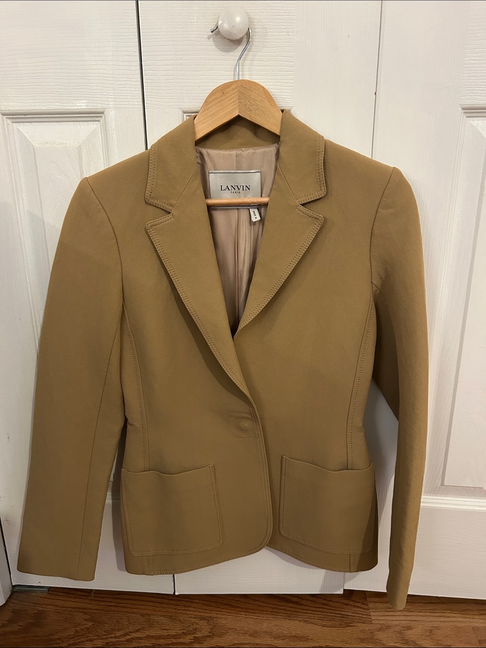 Lanvin Paris Camel Tan Tailored Blazer Jacket 36